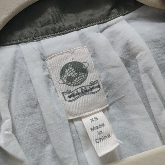 Anthropolgie tiny Charlie eyelet utility military/olive green jacket - Picture 4 of 7